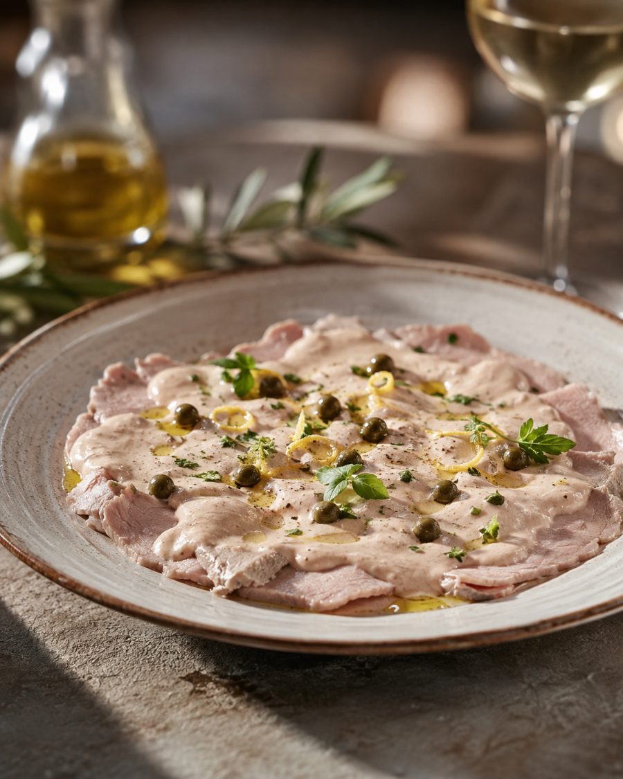 Vitello Tonnato — dünn geschnittenes Kalb mit Thunfischcreme und Kapern