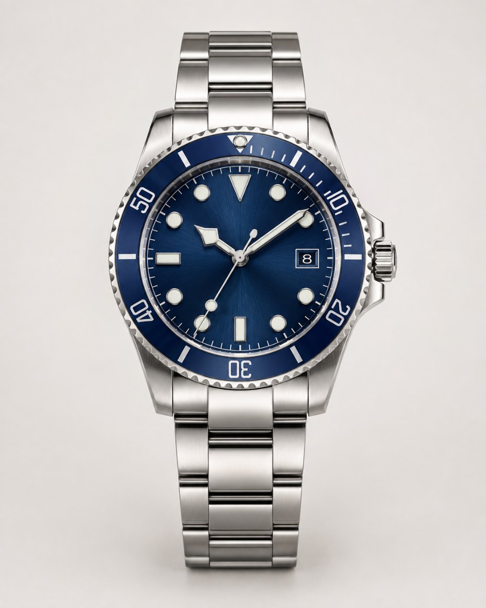 Nocturne Diver — blaues Zifferblatt, Edelstahl