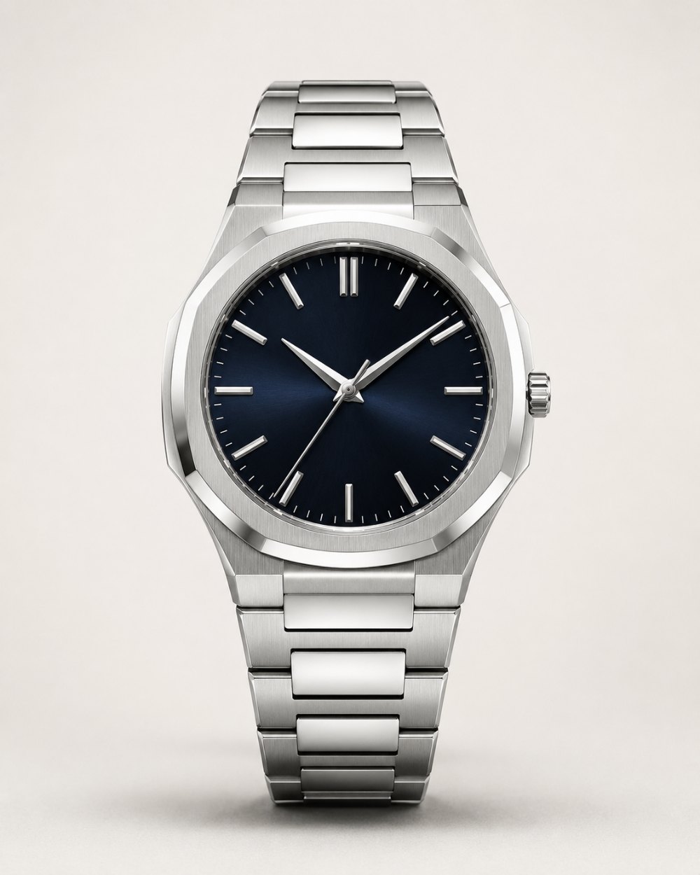Executive One — blaues Zifferblatt, Edelstahl mit integriertem Band